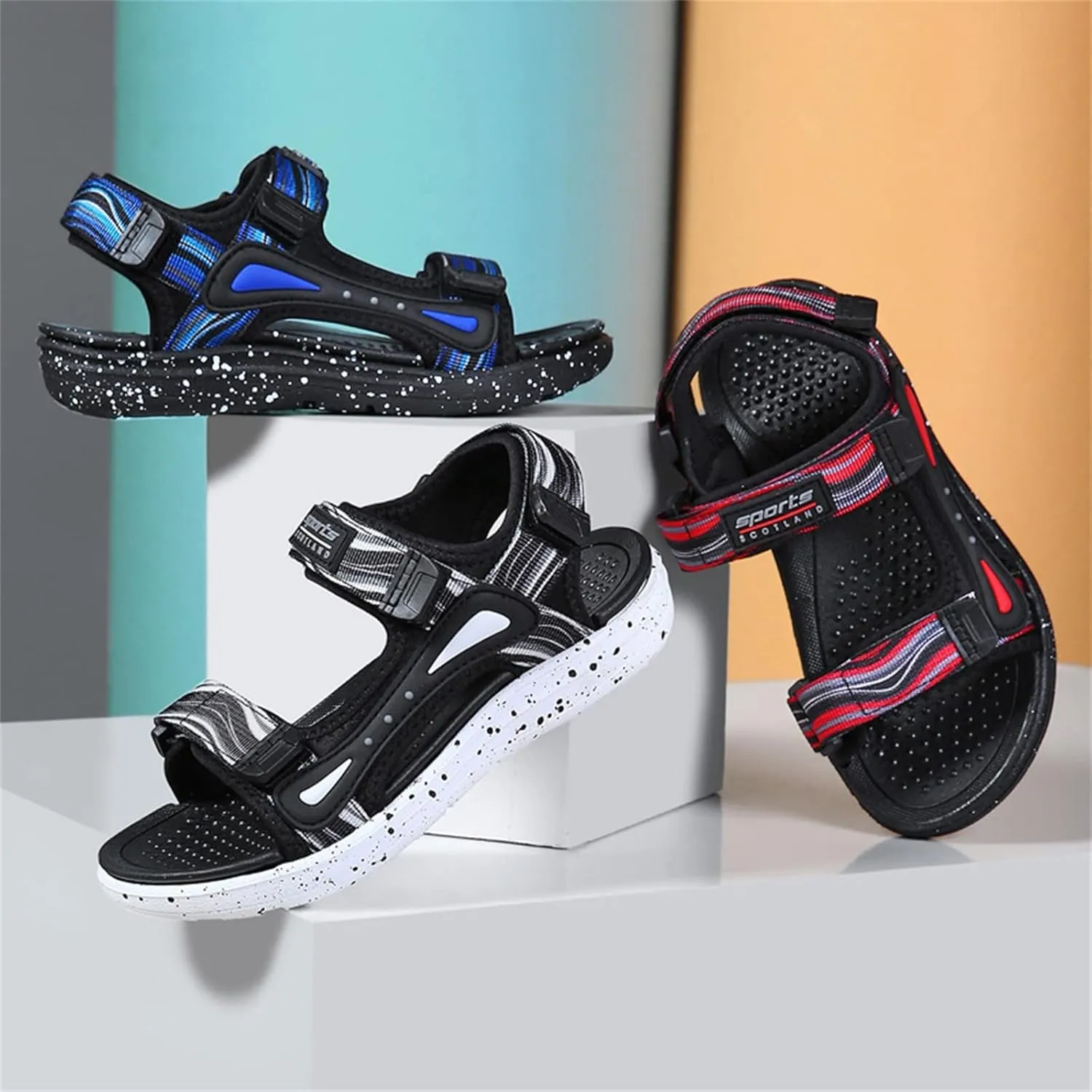 Kids Boys Summer Sports Sandals Hiking Beach Outdoor Open Toe Lightweight Breathable Non Slip Casual Walking Shoes