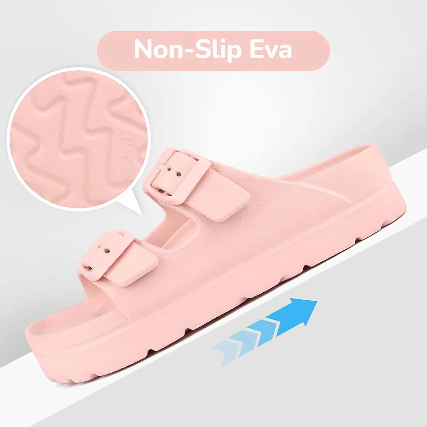 Kids Slides Sandals Adjustable Buckle Boys Girls Slides for Beach