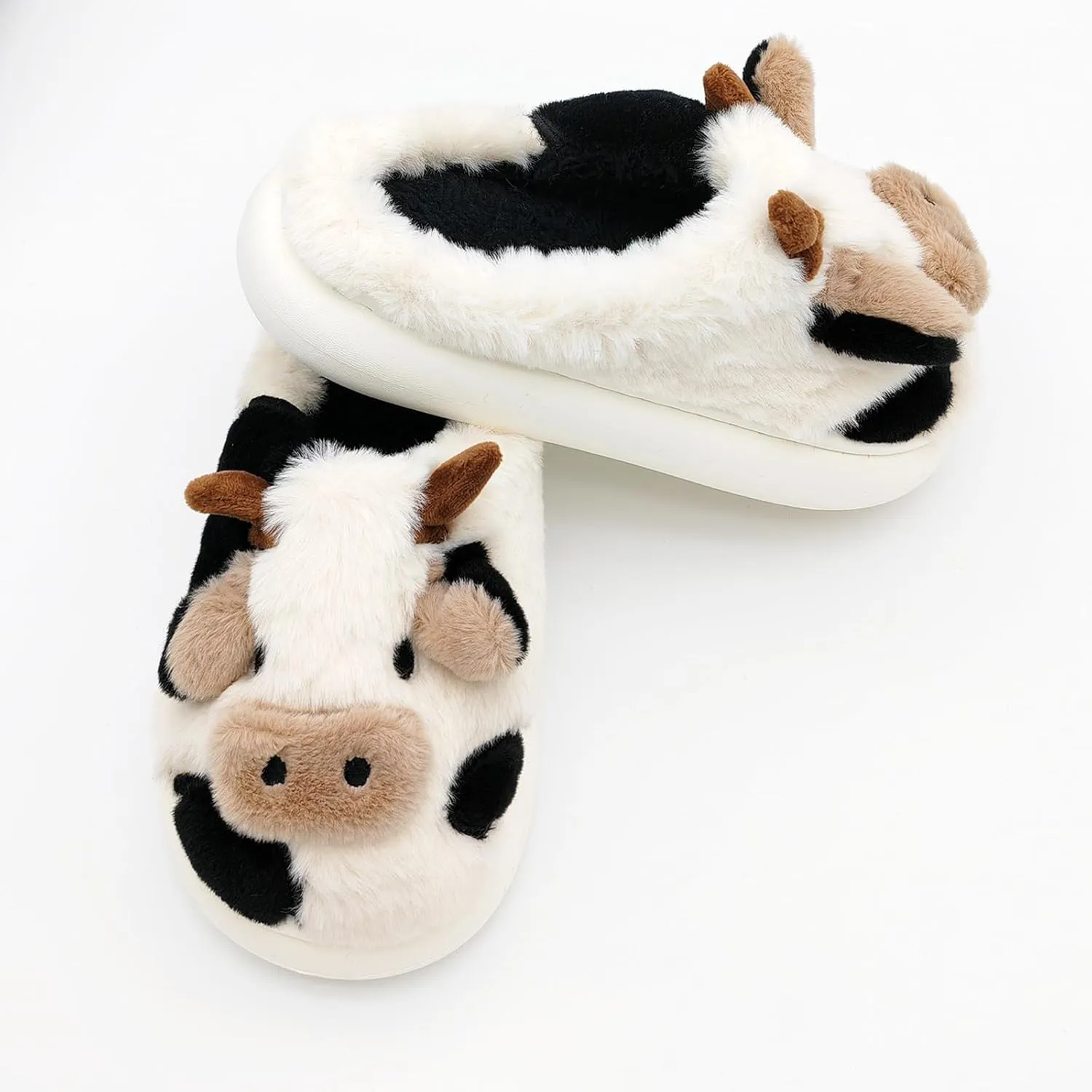 Kids Slippers, Animal Winter Slipper for Toddler with Cow Bunny Dinosaur Bear Frog Panda Sheep Rabbit, Girls Boys Fuzzy Cute Fluffy House Shoes, Plush Cartoon Bedroom Slides, Kawaii Soft Cozy