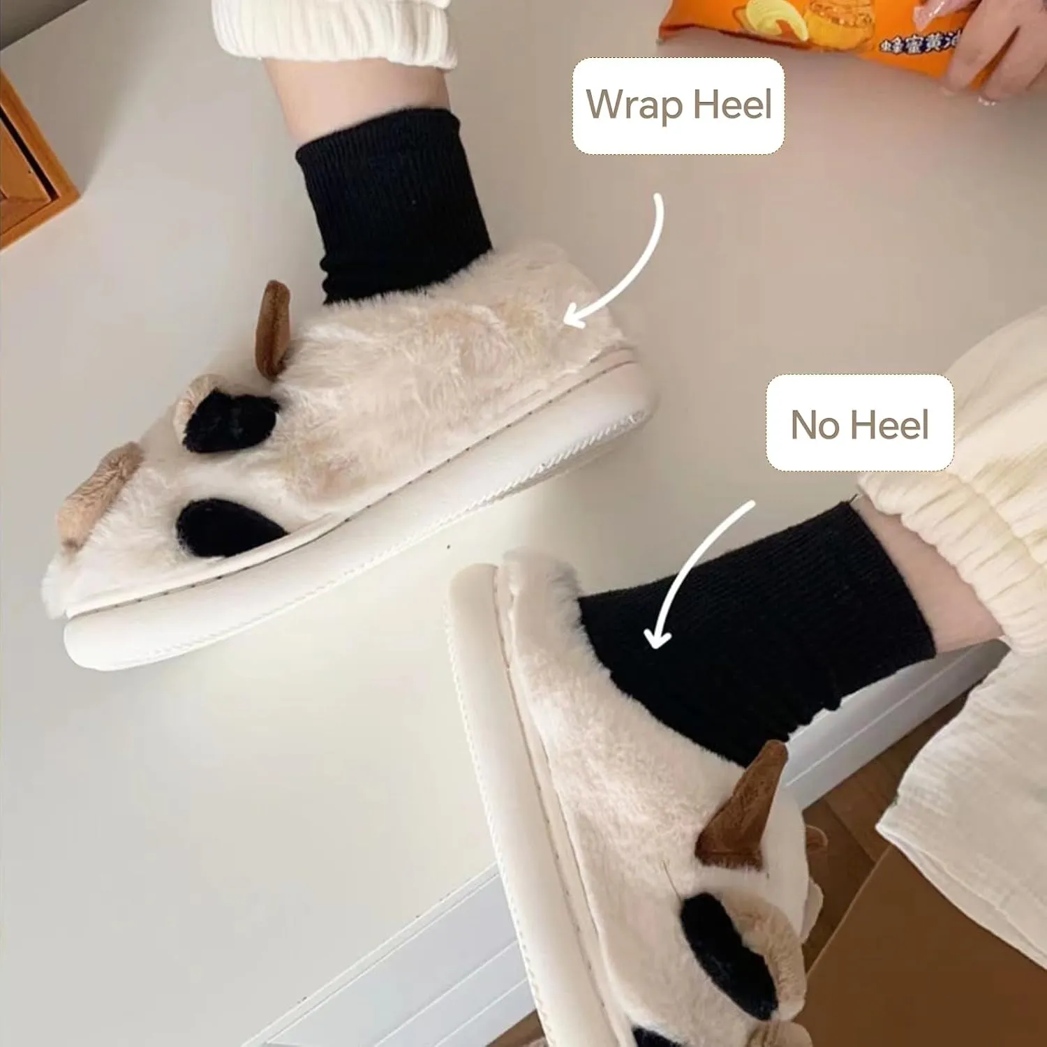 Kids Slippers, Animal Winter Slipper for Toddler with Cow Bunny Dinosaur Bear Frog Panda Sheep Rabbit, Girls Boys Fuzzy Cute Fluffy House Shoes, Plush Cartoon Bedroom Slides, Kawaii Soft Cozy