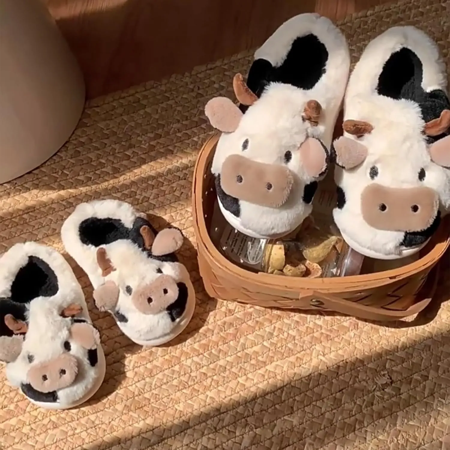 Kids Slippers, Animal Winter Slipper for Toddler with Cow Bunny Dinosaur Bear Frog Panda Sheep Rabbit, Girls Boys Fuzzy Cute Fluffy House Shoes, Plush Cartoon Bedroom Slides, Kawaii Soft Cozy