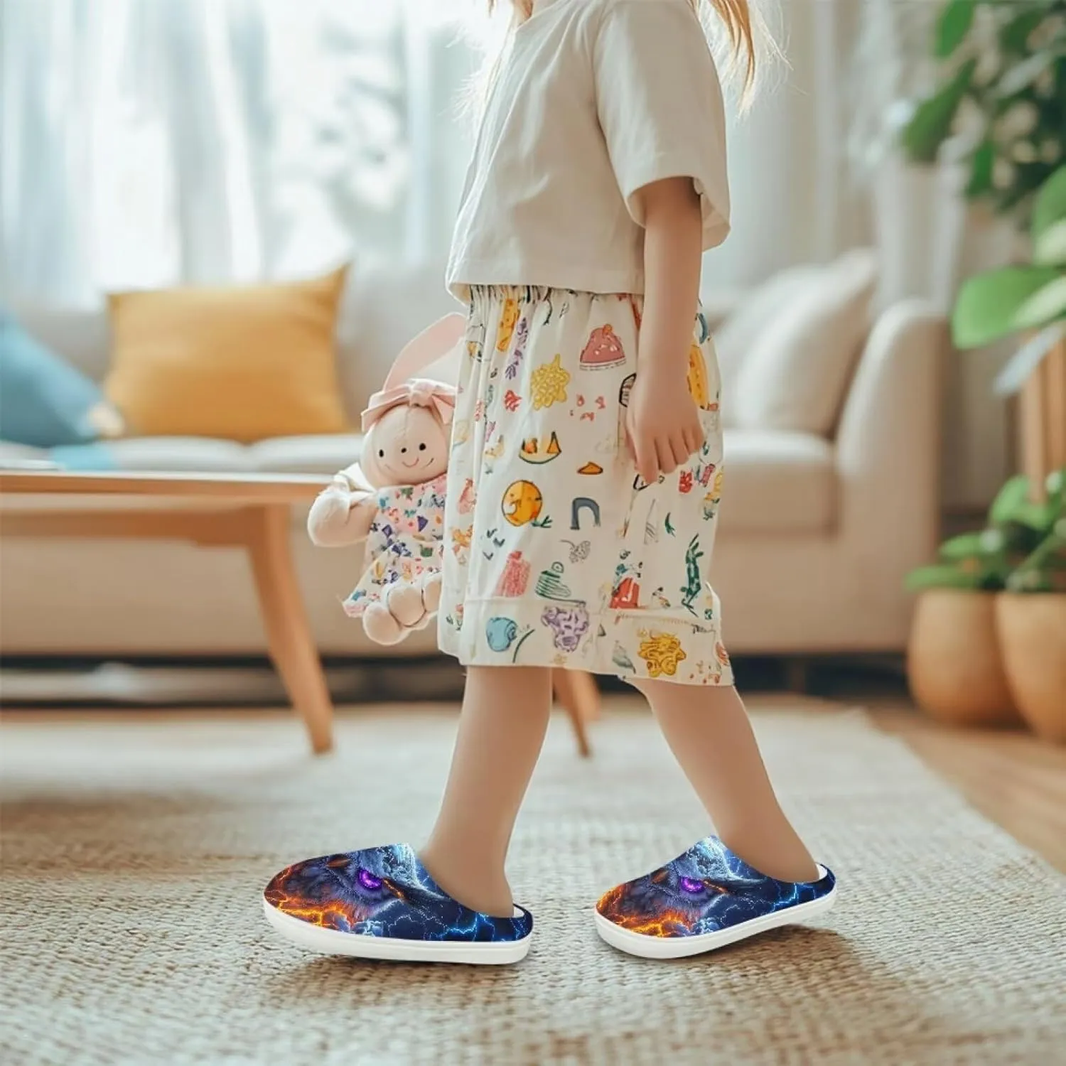 Kids Slippers Boys Winter Warm House Shoes Girls Indoor Cozy Fuzzy Slipper Bedroom Slip On Shoe