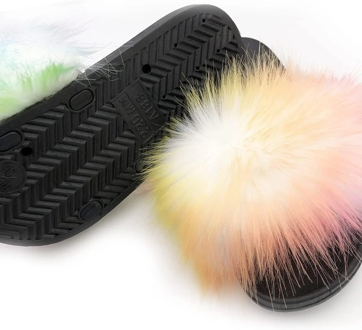 Kids Soft Artificial fur Sandals Slides Comfy Lightweight Furry Cute House Slippers for Girls