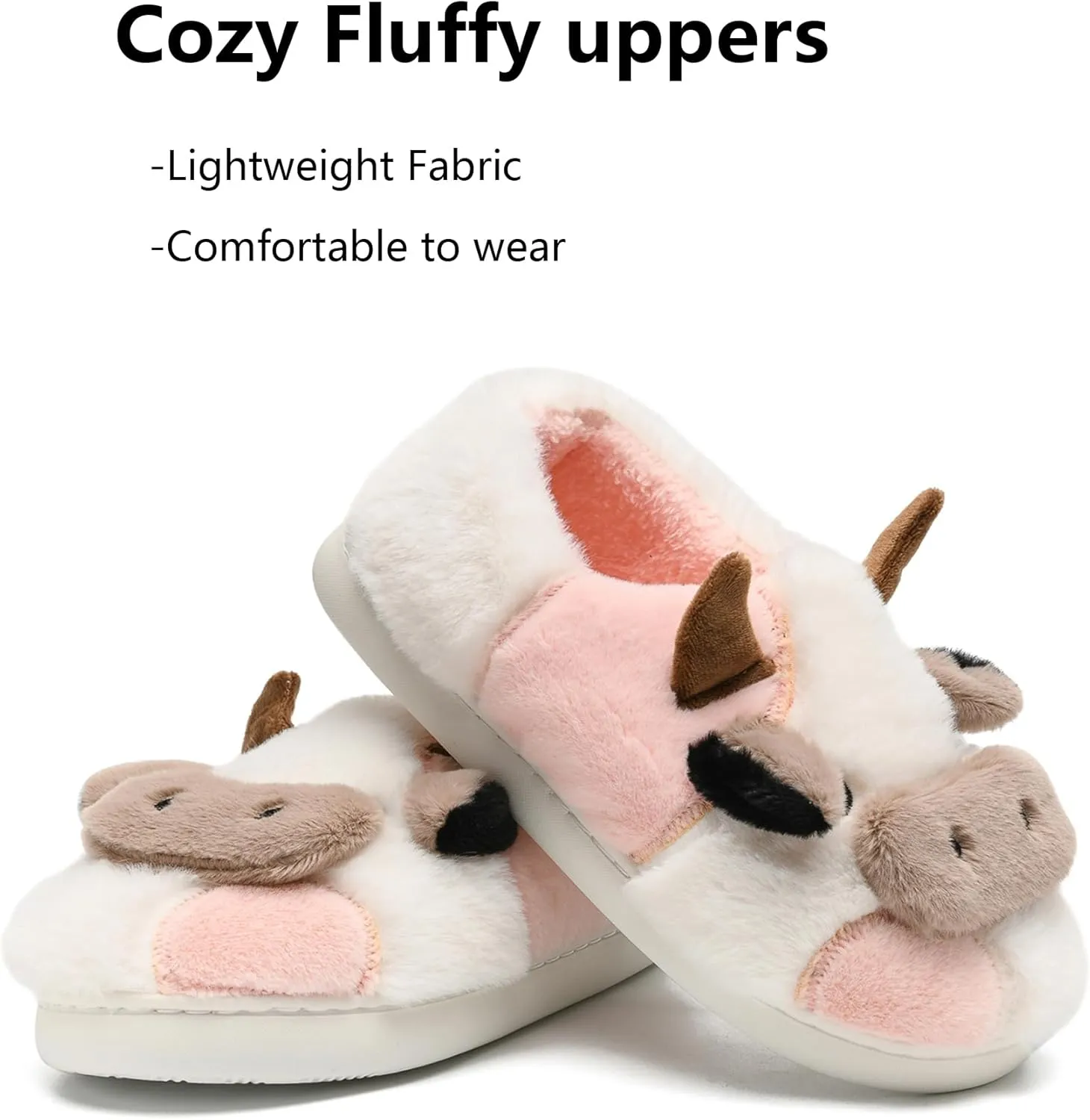 Kids Toddler Slippers - Fuzzy, Lightweight EVA Sole Outdoor Shoes