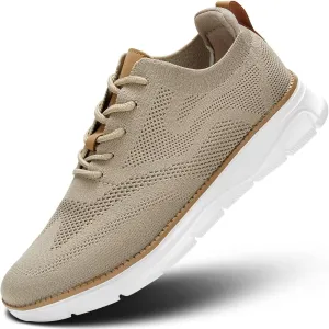 Kundork Men's Casual Dress Shoes Comfort Walking Shoes Mesh Knit Lightweight Breathable Sneakers