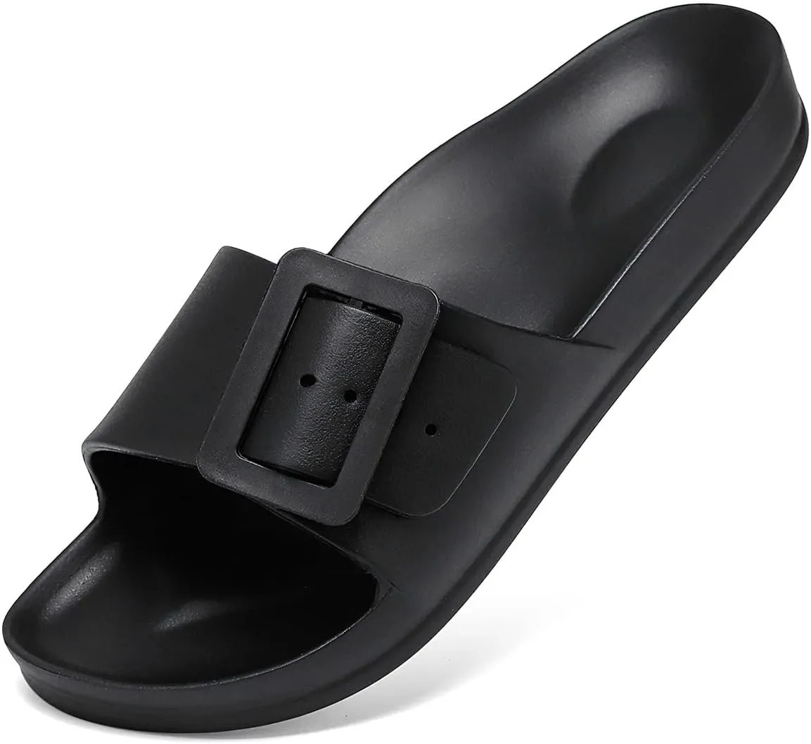 L LOUBIT Cloud Slides for Women with Arch Support Pillow Soft Recovery Sandals Lightweight Summer Beach Slippers Non-Slip Shower Shoes