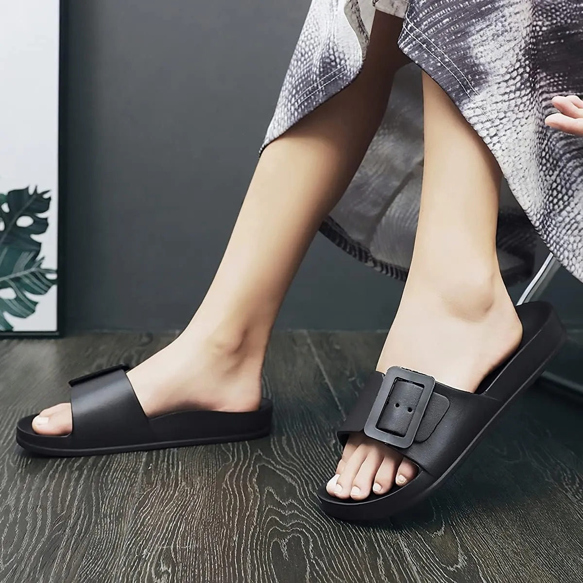 L LOUBIT Cloud Slides for Women with Arch Support Pillow Soft Recovery Sandals Lightweight Summer Beach Slippers Non-Slip Shower Shoes