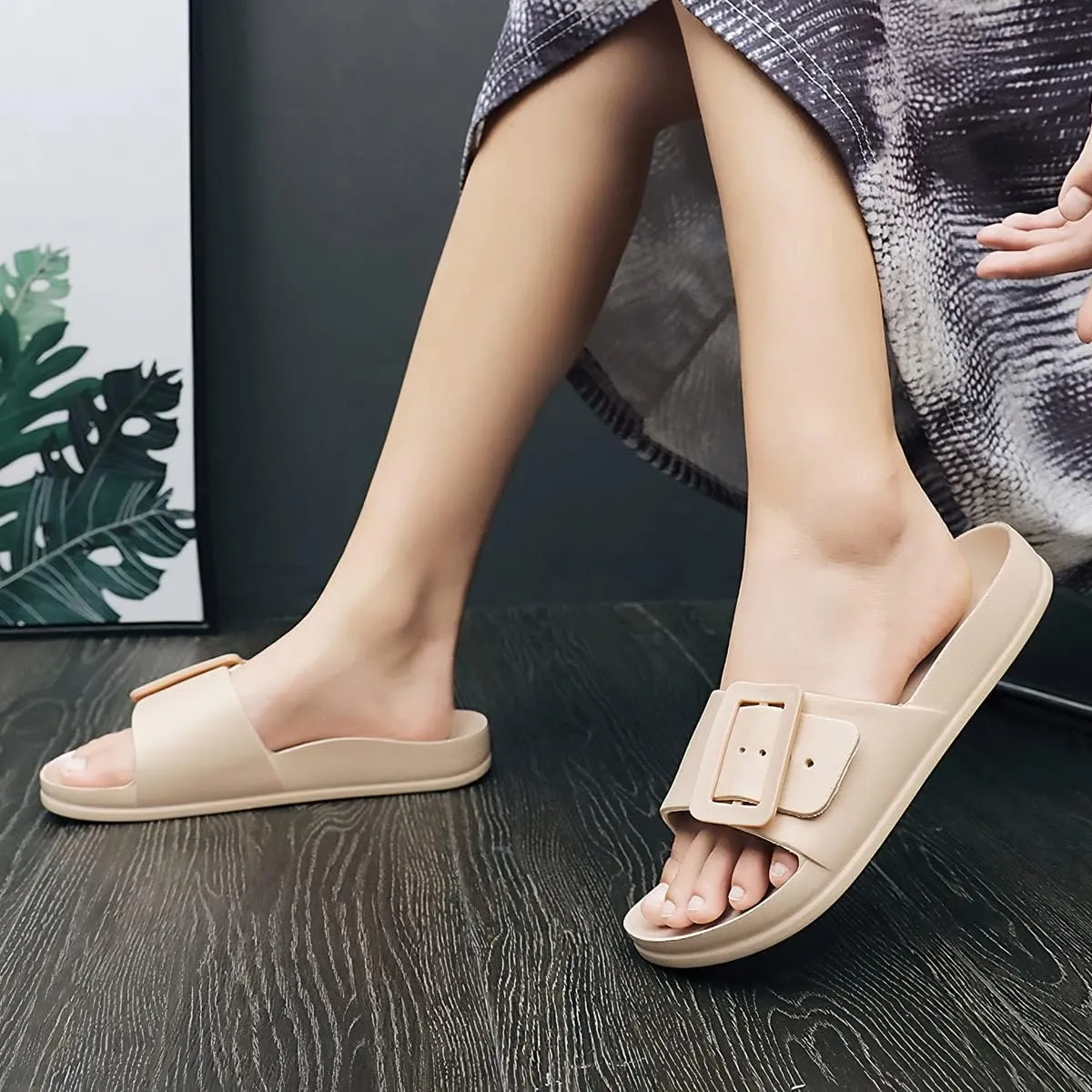 L LOUBIT Cloud Slides for Women with Arch Support Pillow Soft Recovery Sandals Lightweight Summer Beach Slippers Non-Slip Shower Shoes