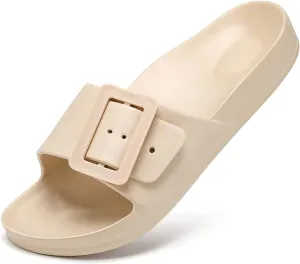 L LOUBIT Cloud Slides for Women with Arch Support Pillow Soft Recovery Sandals Lightweight Summer Beach Slippers Non-Slip Shower Shoes