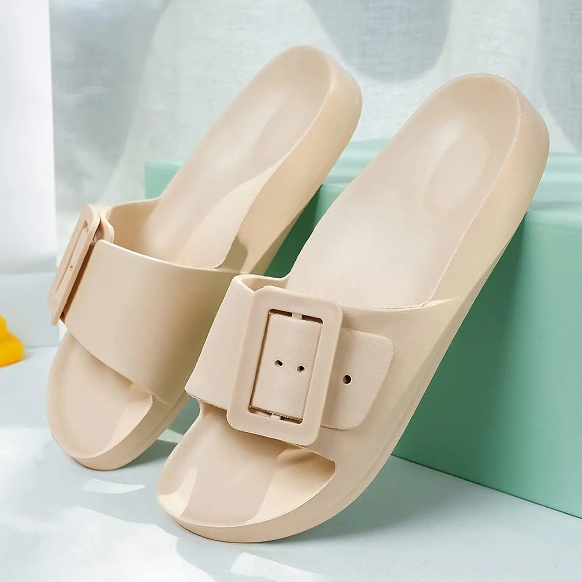 L LOUBIT Cloud Slides for Women with Arch Support Pillow Soft Recovery Sandals Lightweight Summer Beach Slippers Non-Slip Shower Shoes