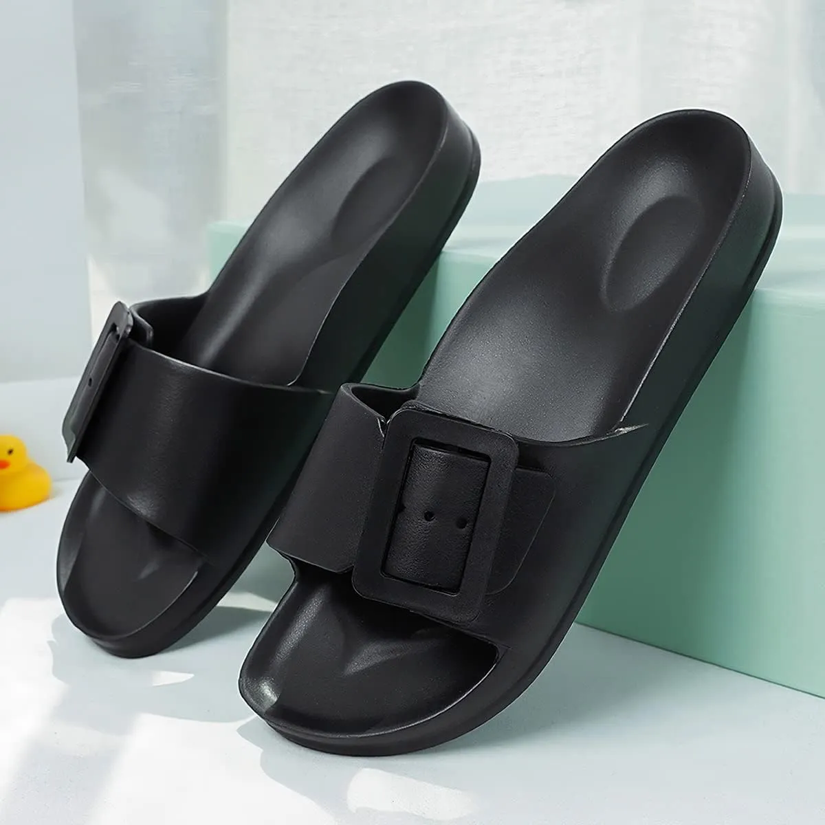 L LOUBIT Cloud Slides for Women with Arch Support Pillow Soft Recovery Sandals Lightweight Summer Beach Slippers Non-Slip Shower Shoes