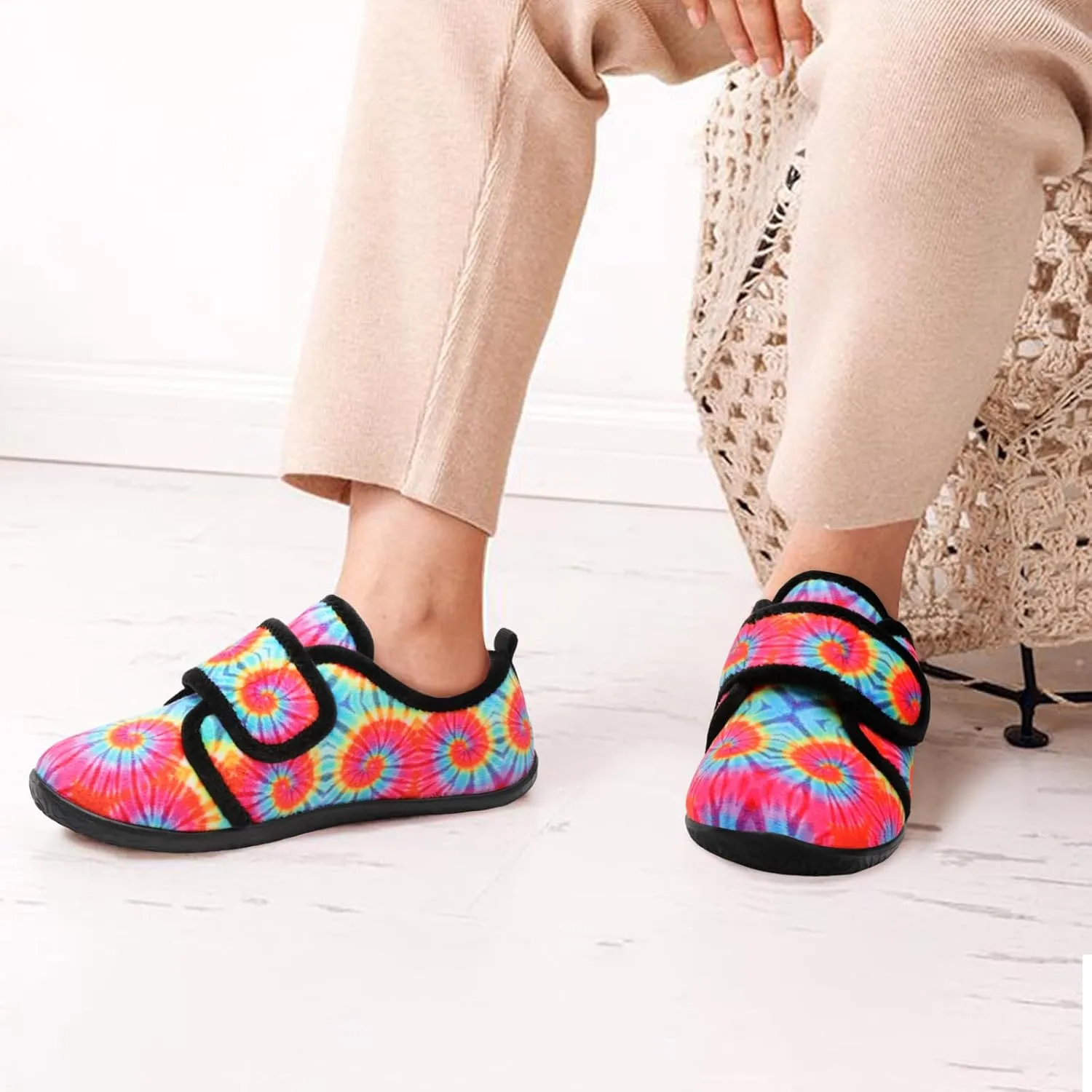L-RUN Barefoot Womens & Men Soft House Slippers - Lightweight Indoor & Outdoor Slippers - Adjustable Home Shoes