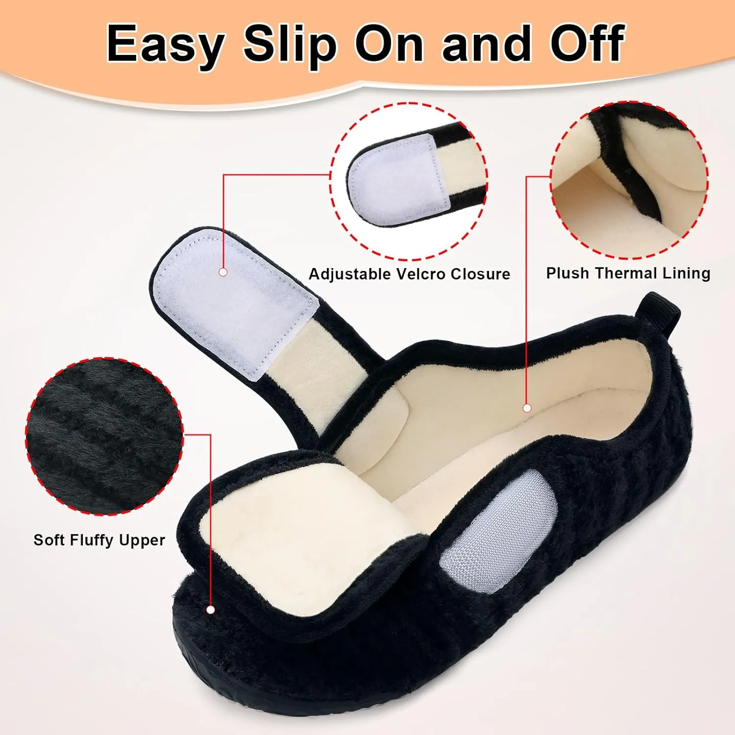 L-RUN Barefoot Womens & Men Soft House Slippers - Lightweight Indoor & Outdoor Slippers - Adjustable Home Shoes