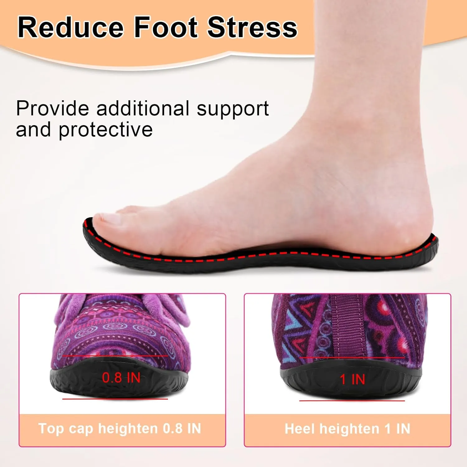 L-RUN Barefoot Womens & Men Soft House Slippers - Lightweight Indoor & Outdoor Slippers - Adjustable Home Shoes