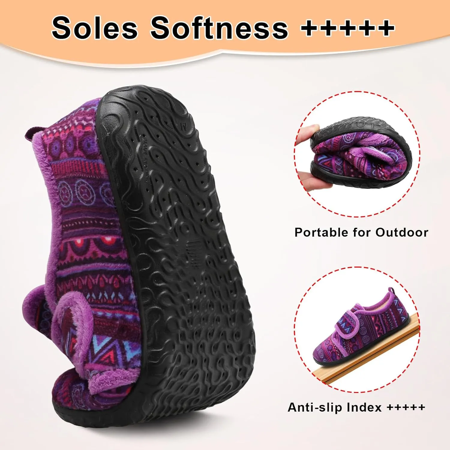 L-RUN Barefoot Womens & Men Soft House Slippers - Lightweight Indoor & Outdoor Slippers - Adjustable Home Shoes