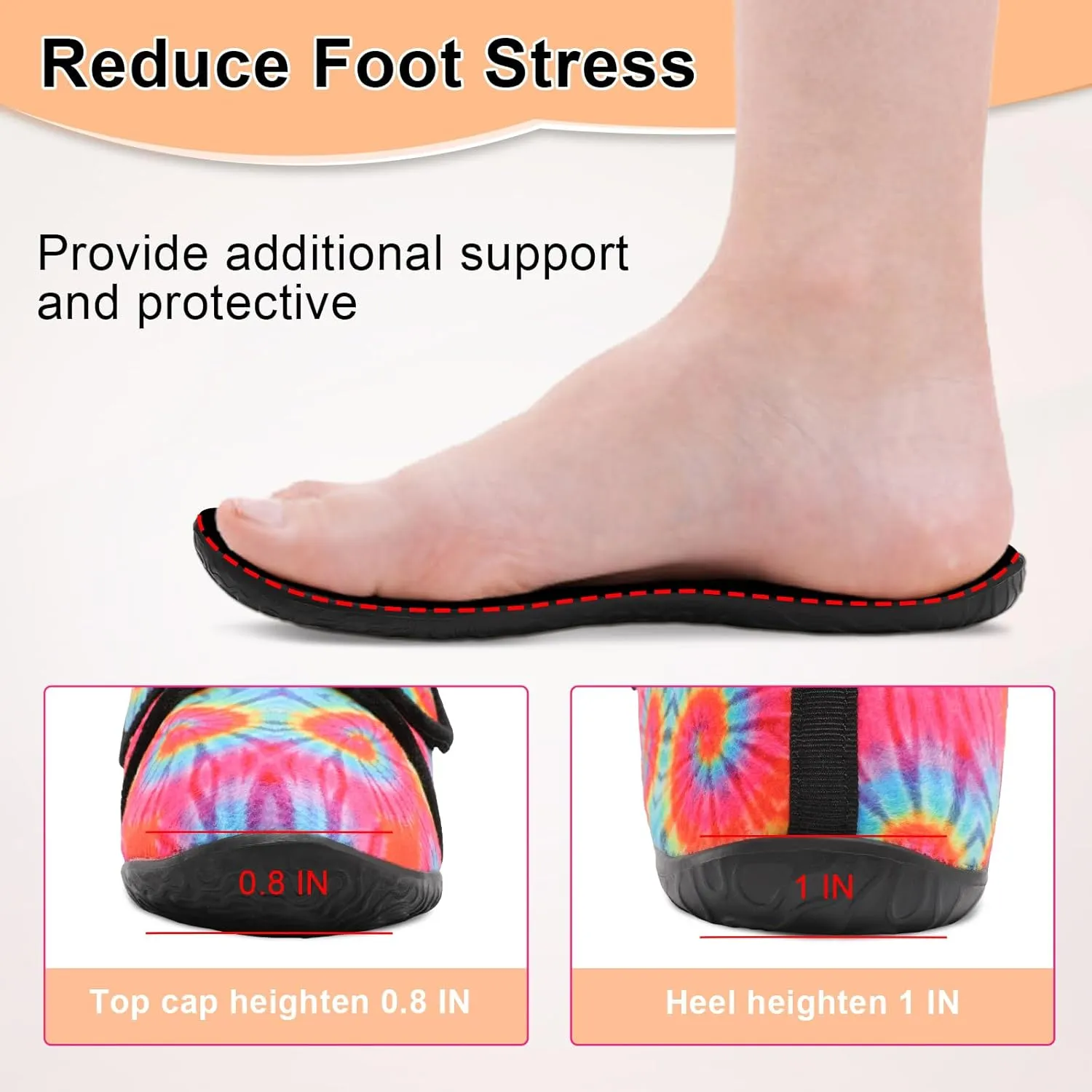 L-RUN Barefoot Womens & Men Soft House Slippers - Lightweight Indoor & Outdoor Slippers - Adjustable Home Shoes