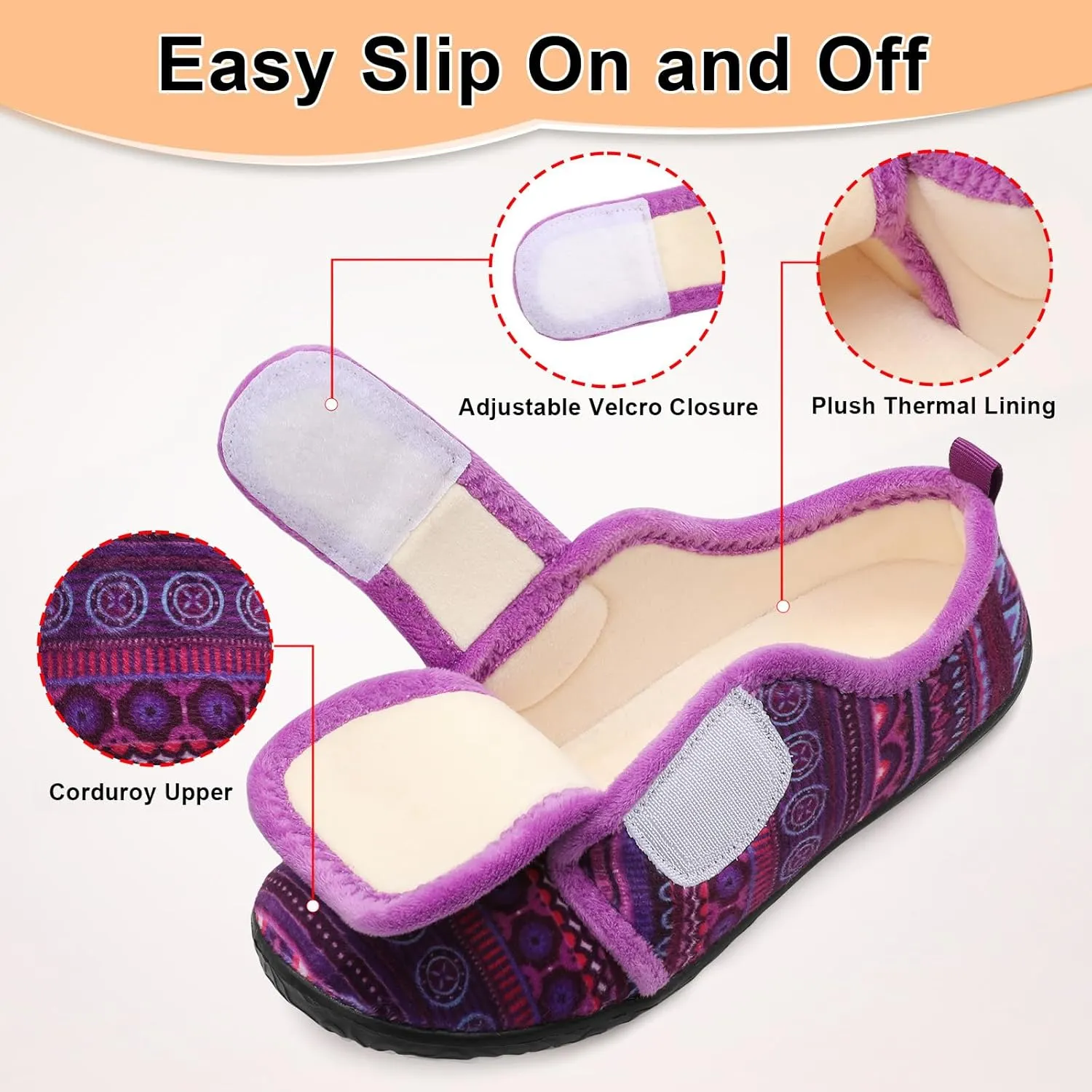 L-RUN Barefoot Womens & Men Soft House Slippers - Lightweight Indoor & Outdoor Slippers - Adjustable Home Shoes