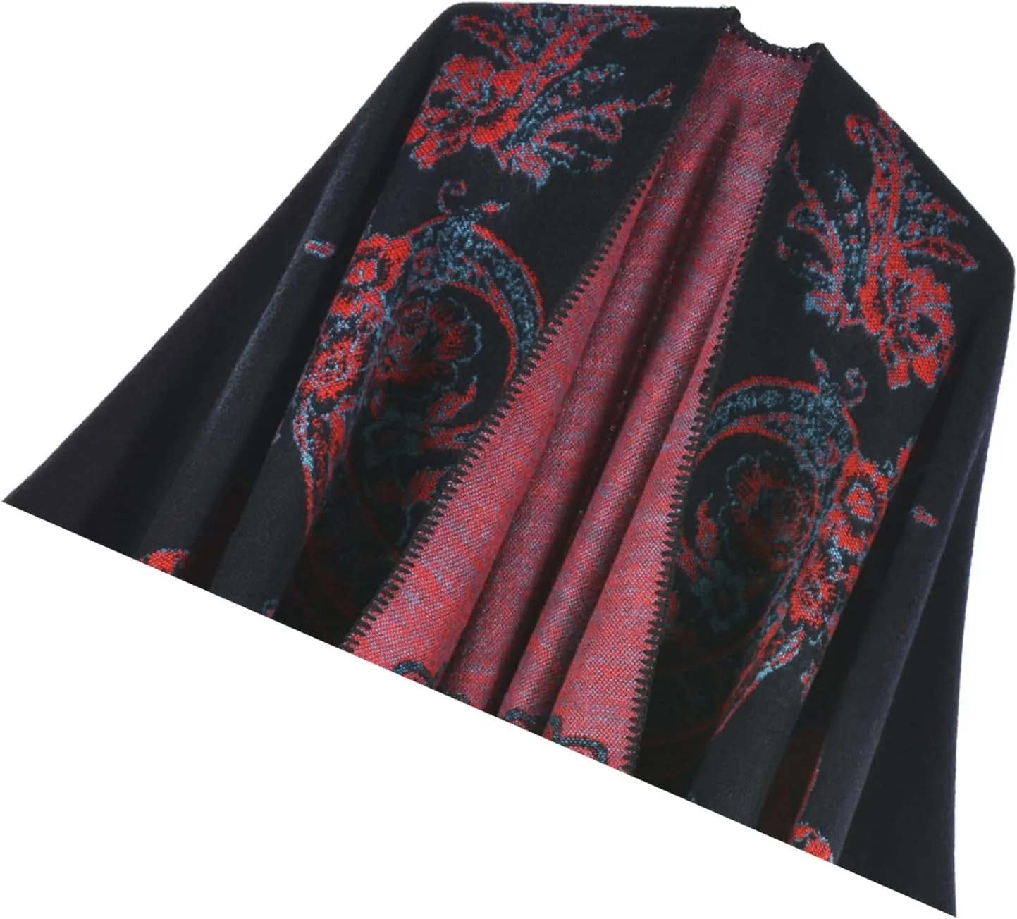 Lacavocor Women's Warm Shawl Wrap Cape Winter Cardigan Sweaters Open Front Poncho