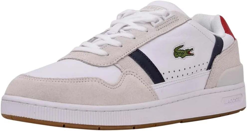 Lacoste Men's T Clip Multicolor Leather & Suede Sneaker