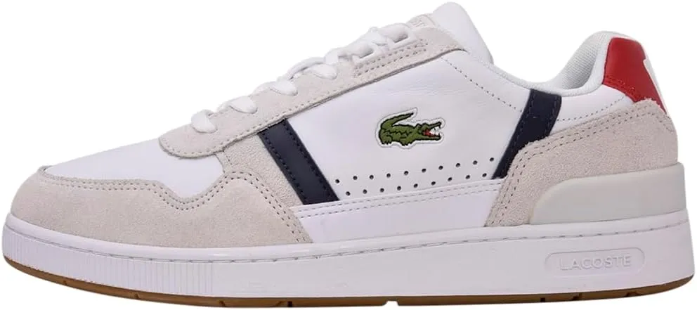 Lacoste Men's T Clip Multicolor Leather & Suede Sneaker