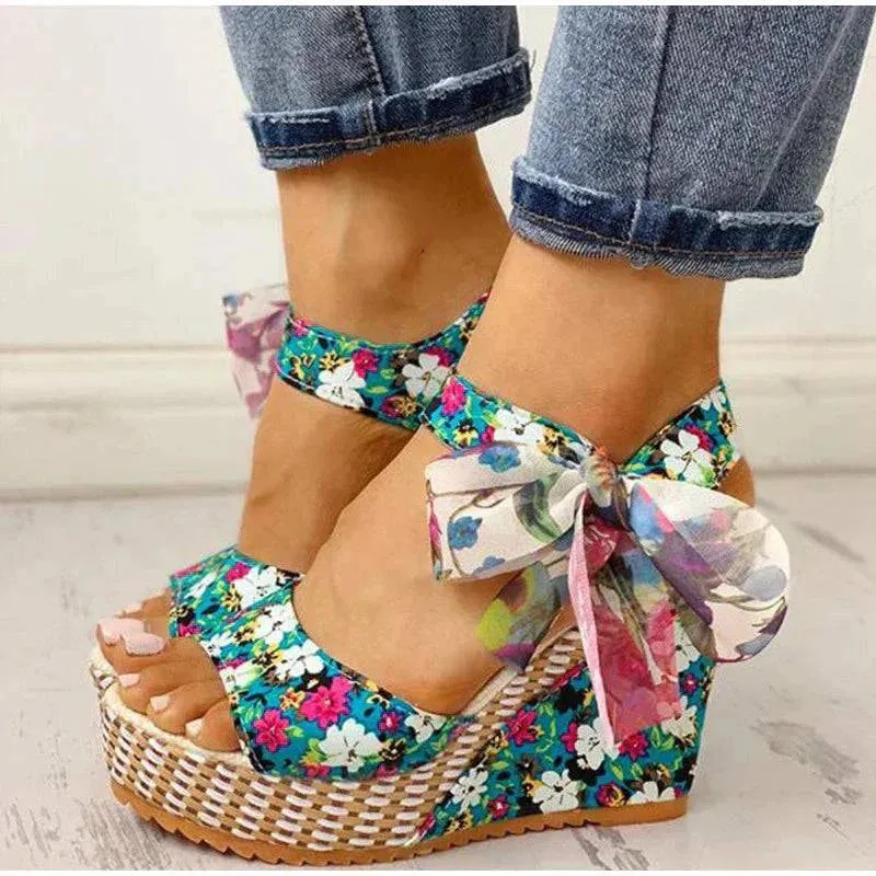 Ladies Beach Boho Wedge Sandals Shoe