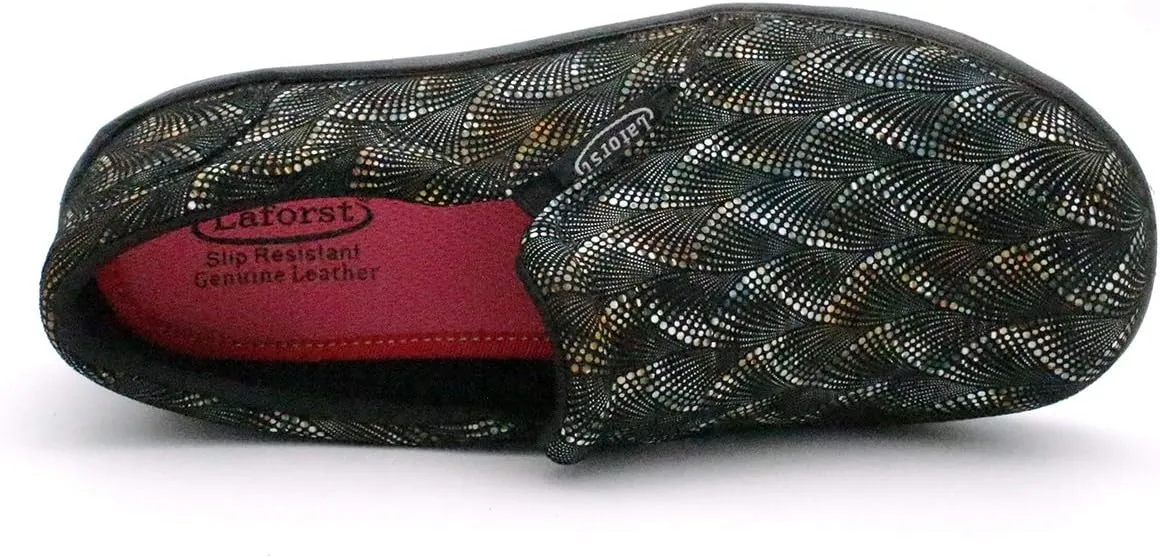 Laforst Joana Leather Nonslip Waitress Server Slip On Fashion Clog