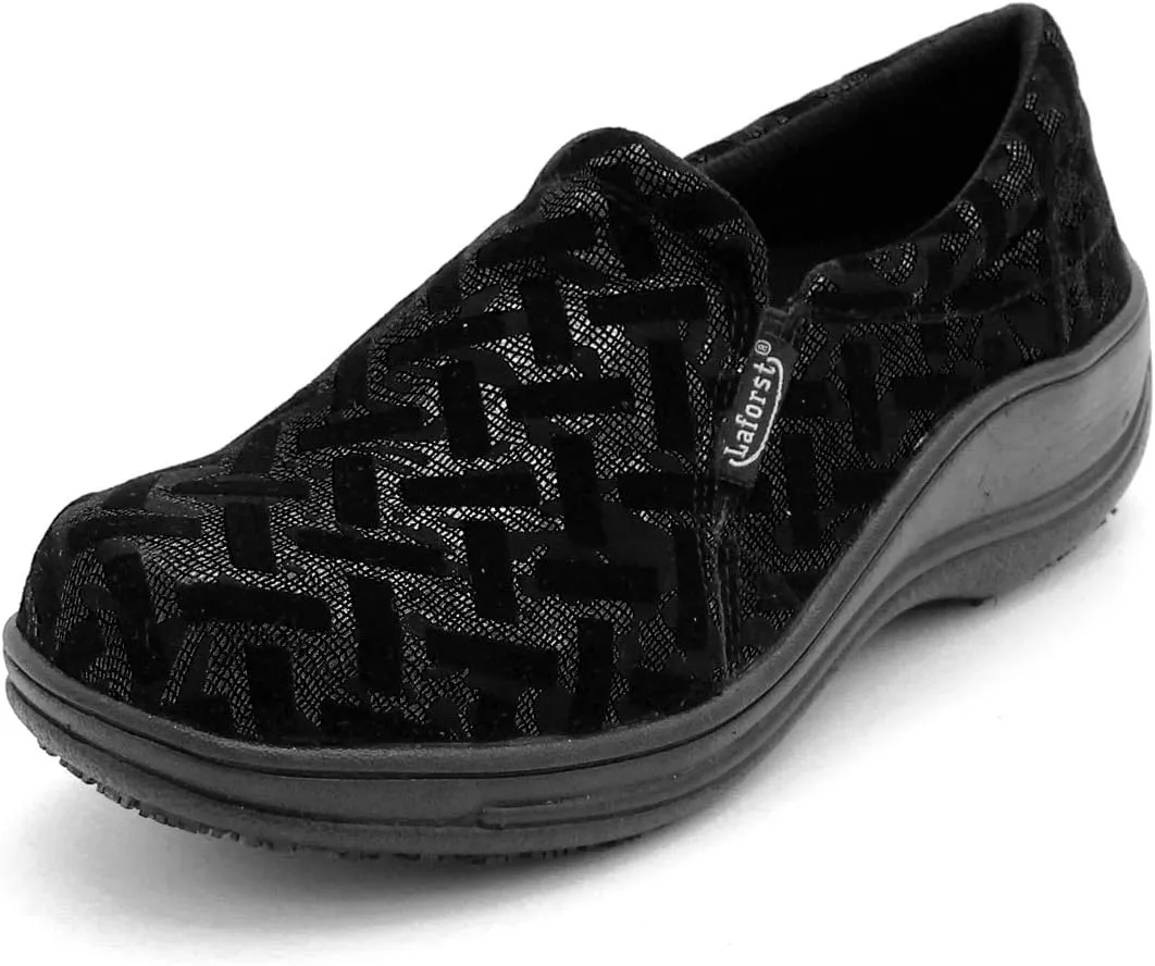 Laforst Jodie 7005 Leather Nonslip Waitress Slip On Clog Water Resistant