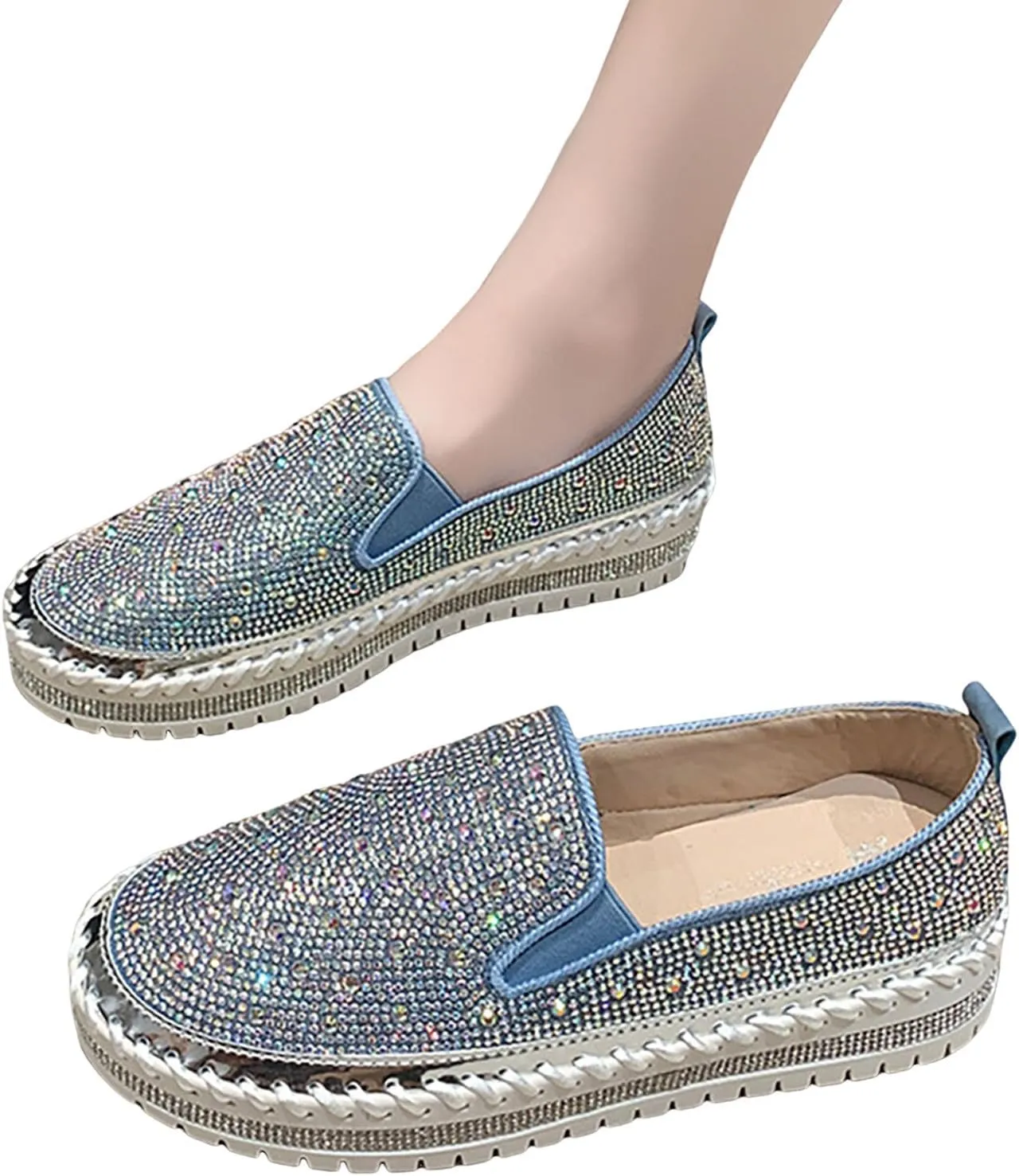 Large Size Foreign Trade 2024 Spring and Autumn New Thick Sole Lazy Casual Korean Edition Casual Womens Shoes Size 9