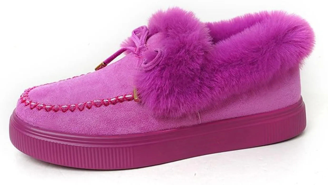 Lausiuoe Boots For Women Ankle Booties Warm Winter Snow Boots Fur Lining Comfortable Short Booties Fashion Loafers Shoes 2024