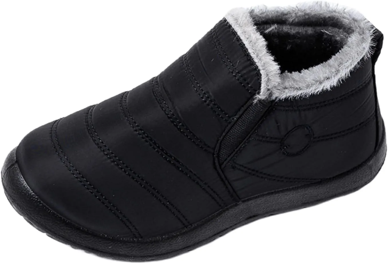 Lausiuoe Snow Boots For Women Waterproof Insulated Wide Width Warm Ankle Booties Slip On Outdoor Fur Lined Winter Shoes