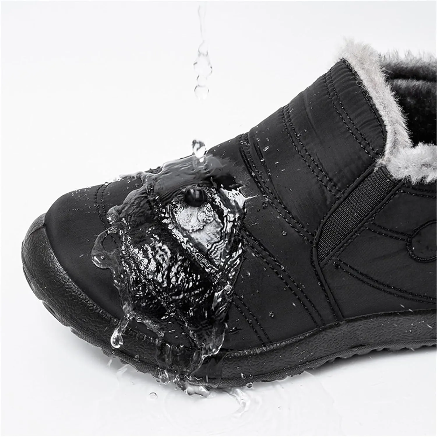 Lausiuoe Snow Boots For Women Waterproof Insulated Wide Width Warm Ankle Booties Slip On Outdoor Fur Lined Winter Shoes