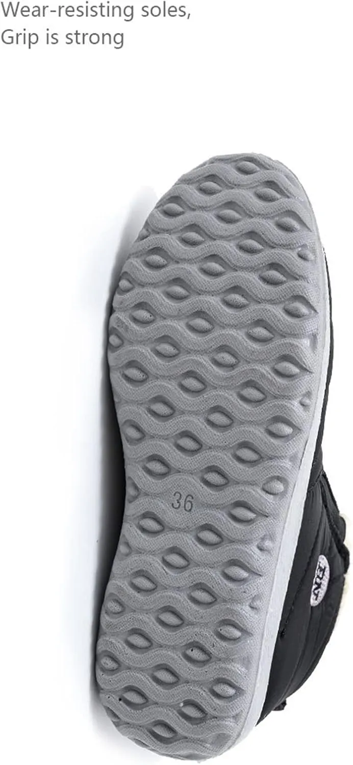 Lausiuoe Snow Boots For Women Waterproof Insulated Wide Width Warm Ankle Booties Slip On Outdoor Fur Lined Winter Shoes