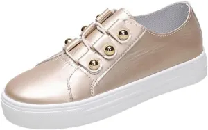 Lausiuoe Women's Fashion Sneakers Slip On Comfortable Casual Walking Shoes Classic Lightweight Soft Low Top Flat Loafers