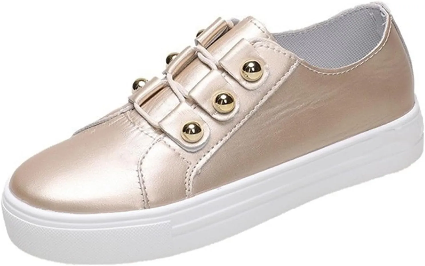 Lausiuoe Women's Fashion Sneakers Slip On Comfortable Casual Walking Shoes Classic Lightweight Soft Low Top Flat Loafers