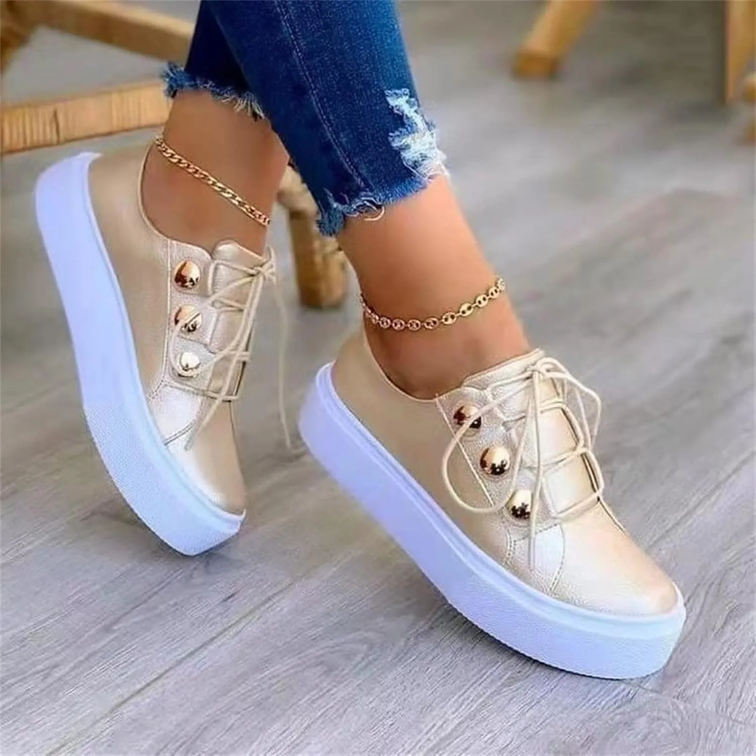 Lausiuoe Women's Fashion Sneakers Slip On Comfortable Casual Walking Shoes Classic Lightweight Soft Low Top Flat Loafers