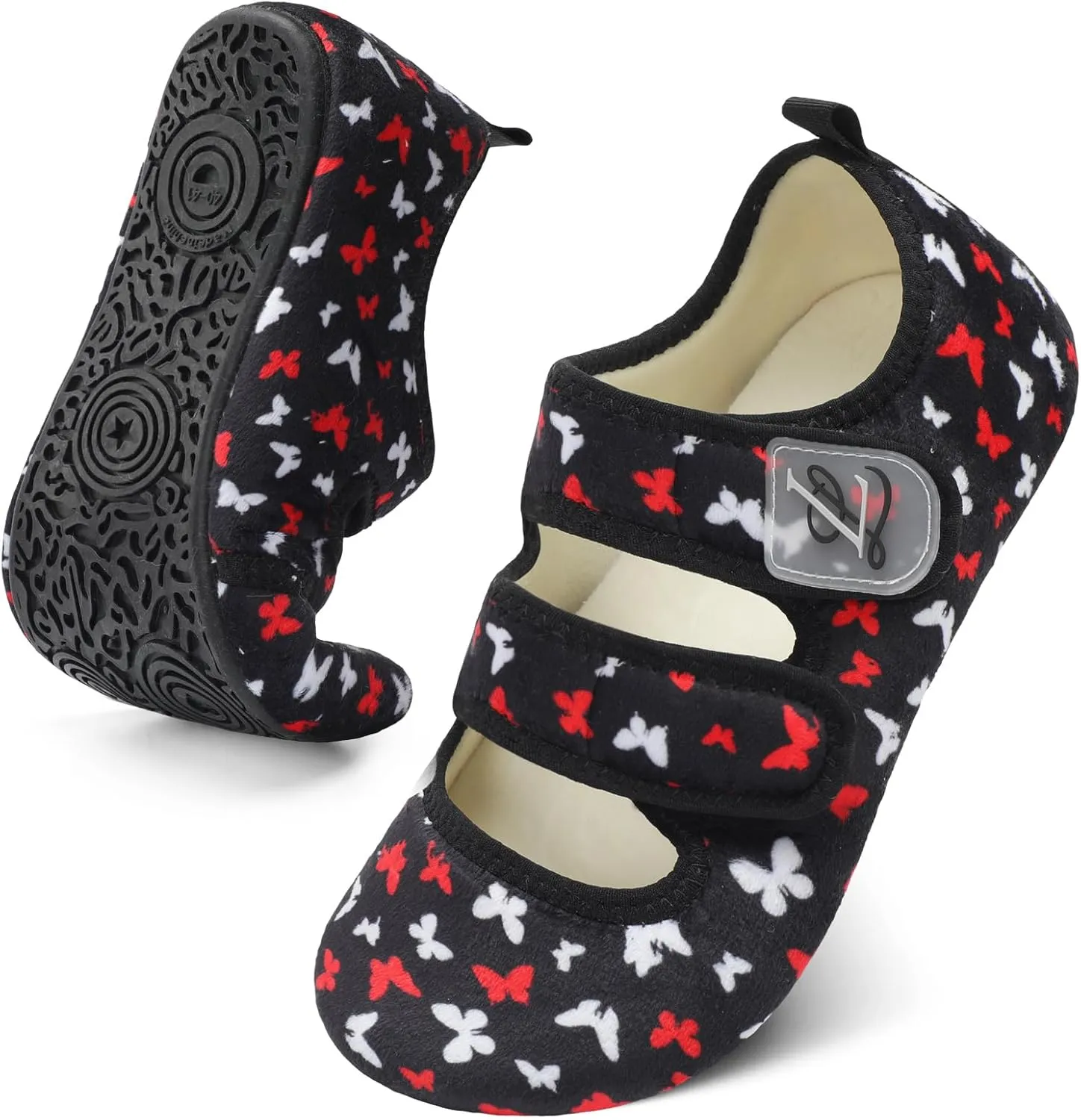 LeIsfIt Womens Slippers Adjustable Diabetic Slippers Wide Soft Arthritis Edema House Shoes Warm Fuzzy Slipper Socks with Rubber Sole