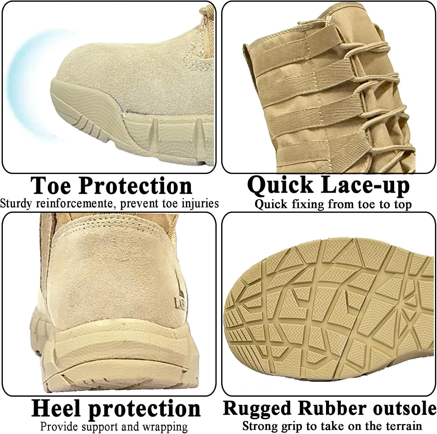 Lightweight Military Tactical Combat Boots Men Outdoor Hiking Desert Army Boots Breathable Male Jungle Shoes Man Side Zipper