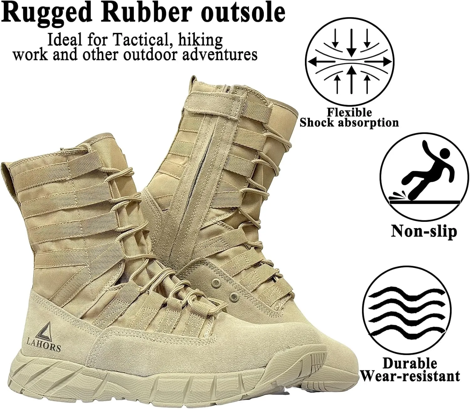 Lightweight Military Tactical Combat Boots Men Outdoor Hiking Desert Army Boots Breathable Male Jungle Shoes Man Side Zipper