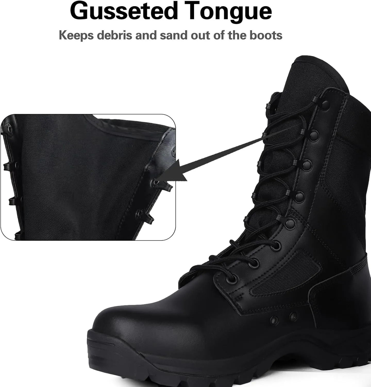 Lightweight Tactical Military Boots for Men Breathable Army Combat Police Boots for Work Motorcycle