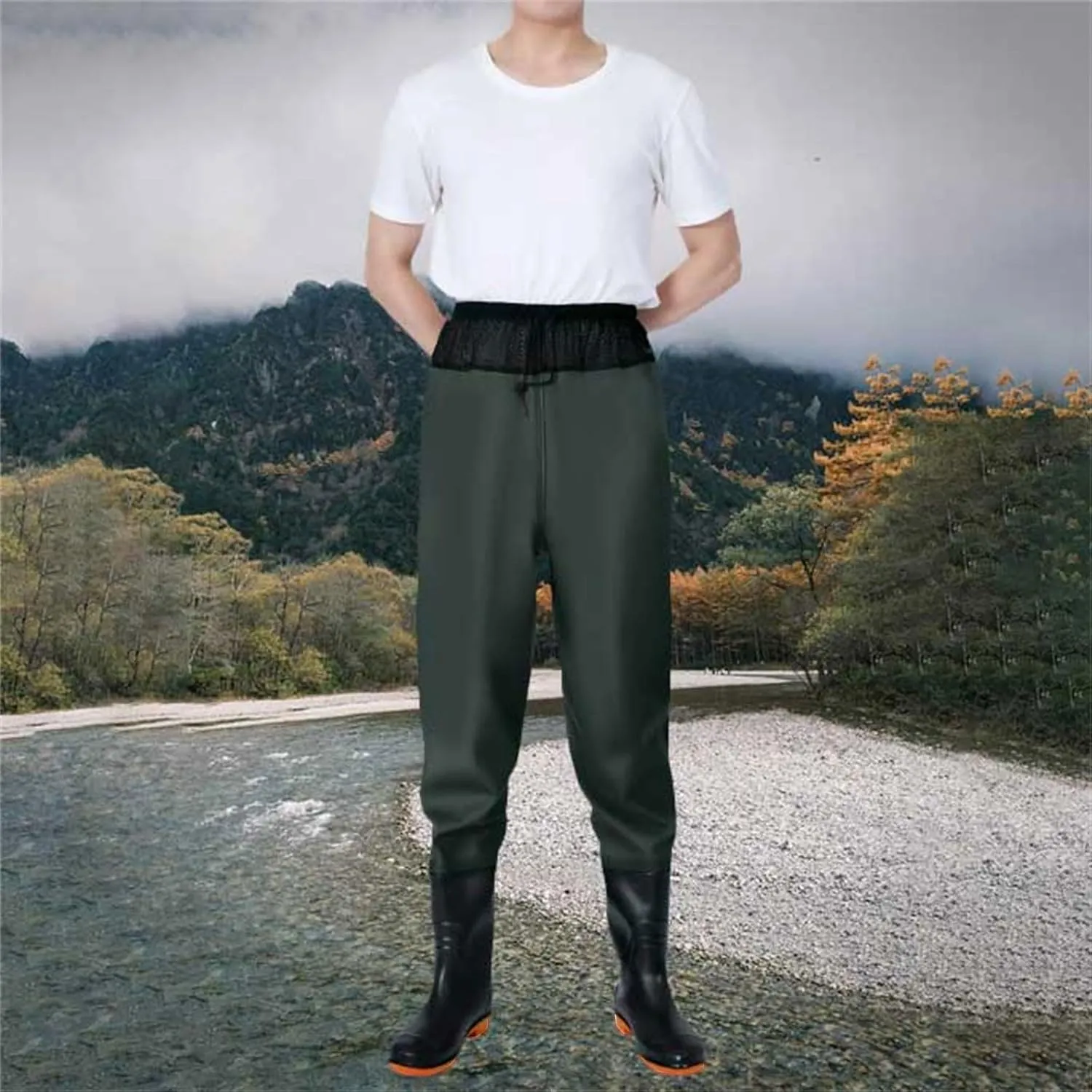 Litetao Chest Waders for Men Stocking Foot Workout Jumpsuits Durable Fishing Bootfoot Hip Wader for Hunting Fishing Outdoors