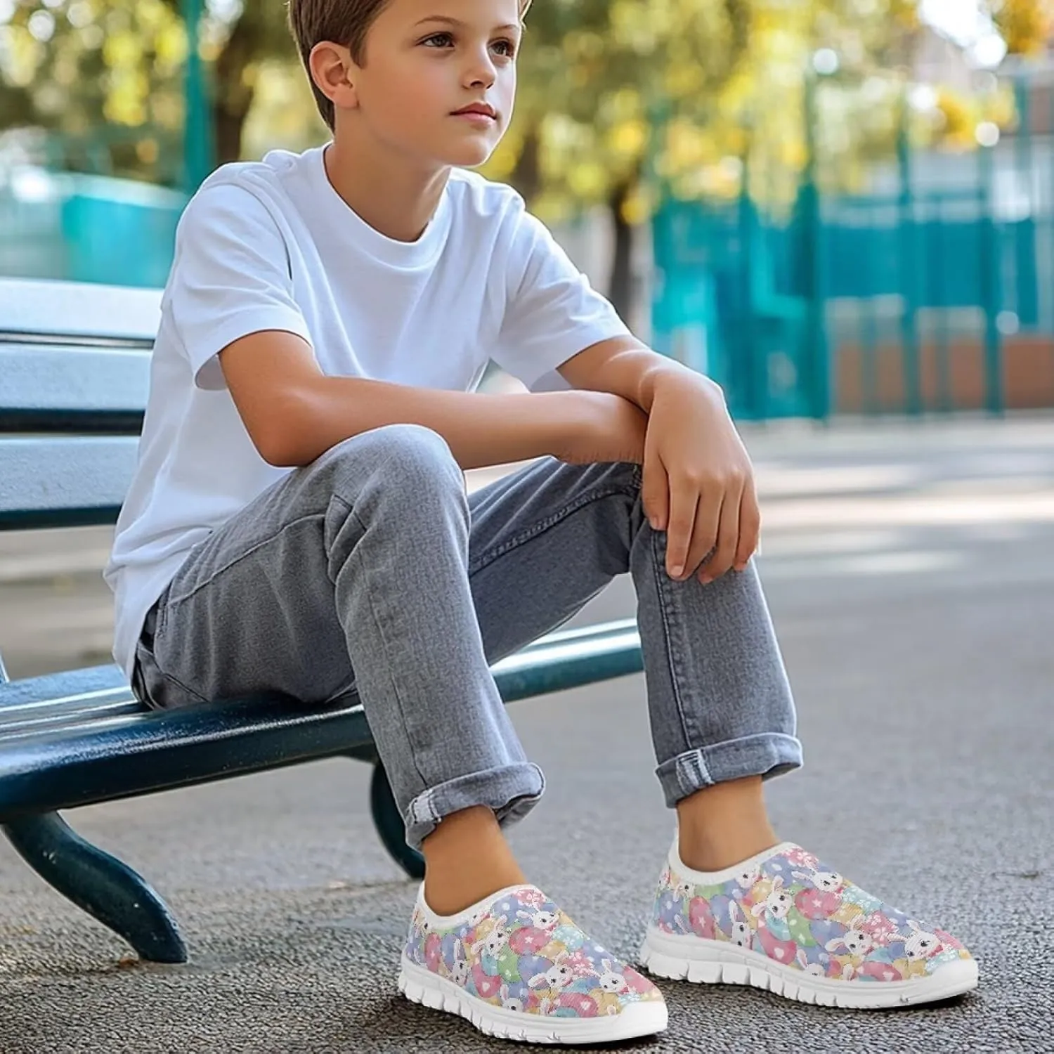 Little Kids/Big Kids Slip On Shoes Cute Tennis Shoes for Girls Fashion Casual Gym Sneakers