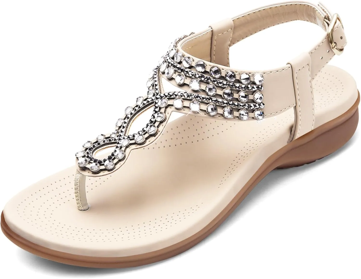 Littleplum Womens Sandals Comfort Arch Support Sandals Summer Walking Shoes Casual Ankle Elastic Flip Flops Shoes