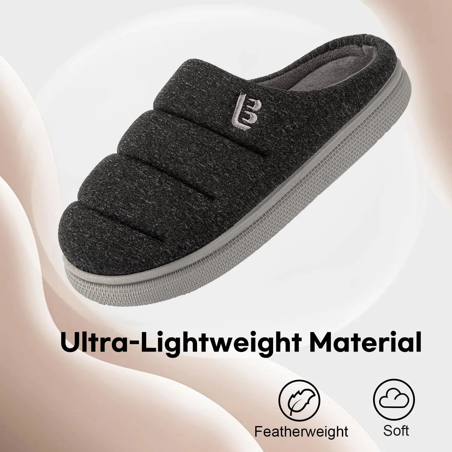 LongBay Women's House Slippers Ultra-Soft Memory Foam Bedroom Shoes Slip On Clogs for Indoor Outdoor