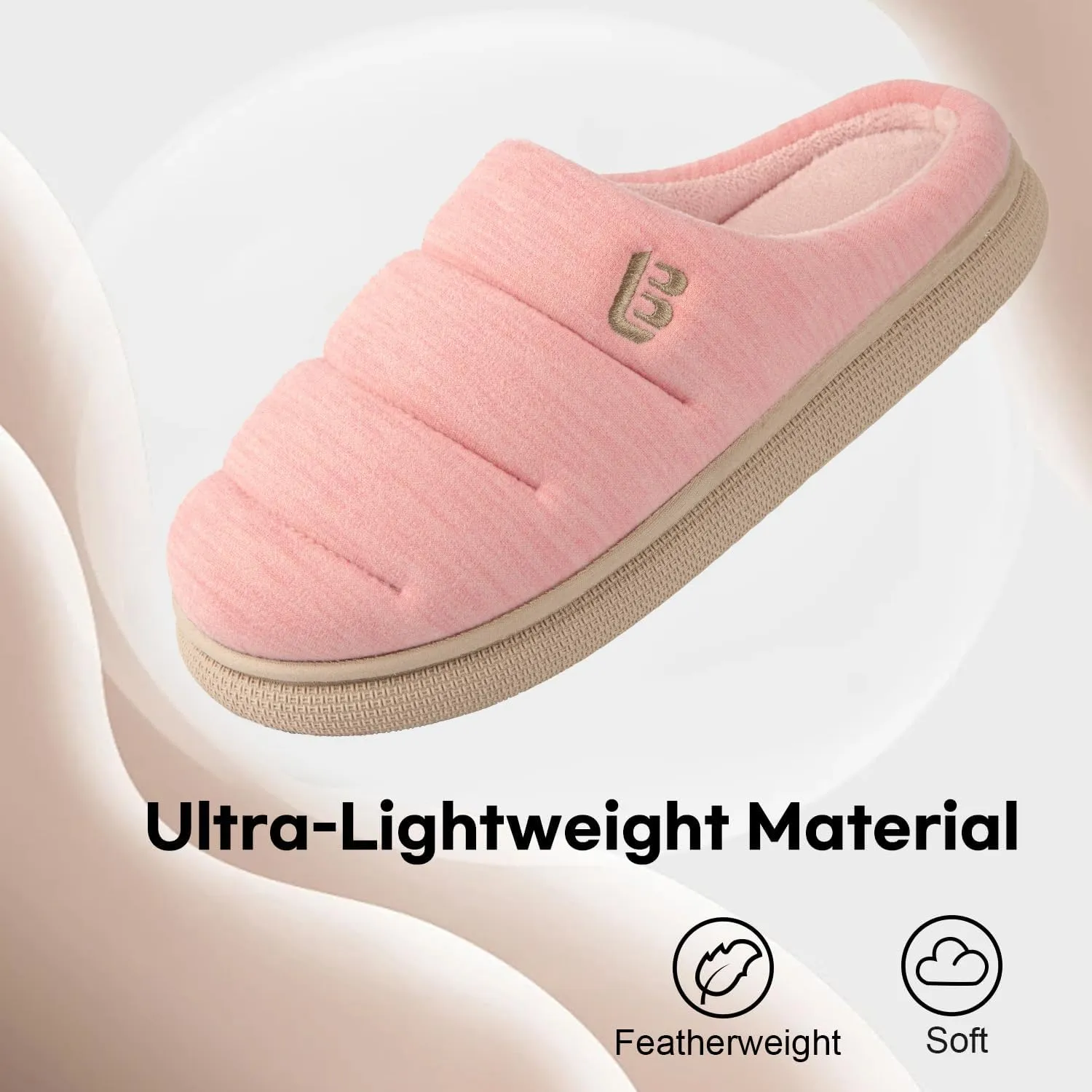 LongBay Women's House Slippers Ultra-Soft Memory Foam Bedroom Shoes Slip On Clogs for Indoor Outdoor