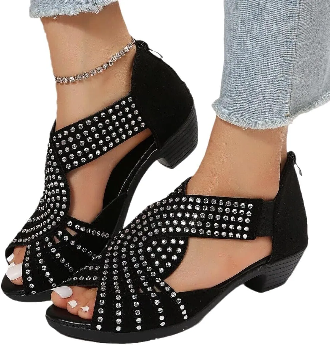 LONGLUAN Glowstep Orthopedic Sandals, Glowstep Orthopedic Low Heel Cut-Out Sandals, Arch Support Non-slip Shoes