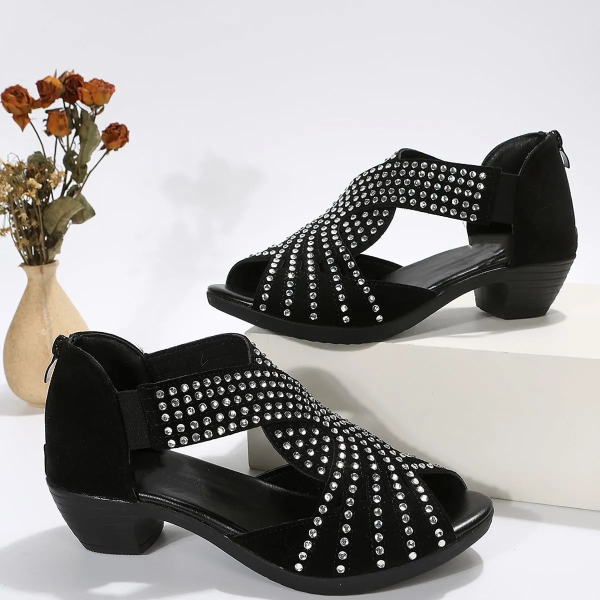 LONGLUAN Glowstep Orthopedic Sandals, Glowstep Orthopedic Low Heel Cut-Out Sandals, Arch Support Non-slip Shoes