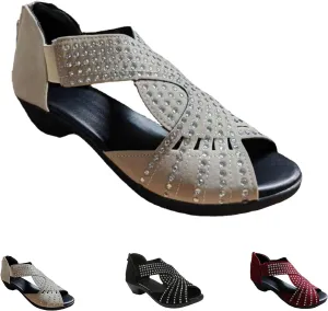 LONGLUAN Glowstep Orthopedic Sandals, Glowstep Orthopedic Low Heel Cut-Out Sandals, Arch Support Non-slip Shoes