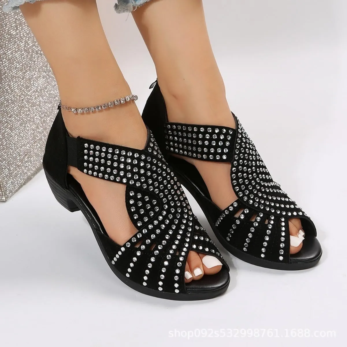 LONGLUAN Glowstep Orthopedic Sandals, Glowstep Orthopedic Low Heel Cut-Out Sandals, Arch Support Non-slip Shoes