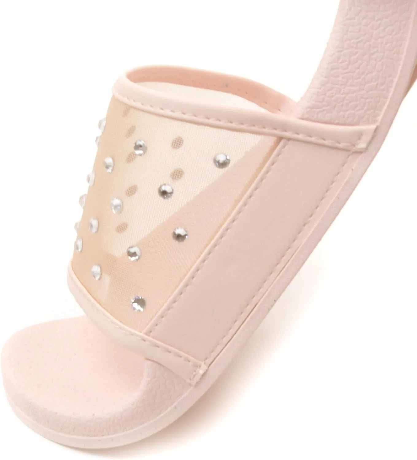 Luckers Women's Crystal-Embellished Mesh Slip-On Sandals