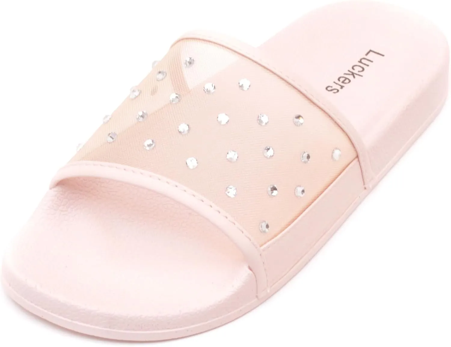 Luckers Women's Crystal-Embellished Mesh Slip-On Sandals